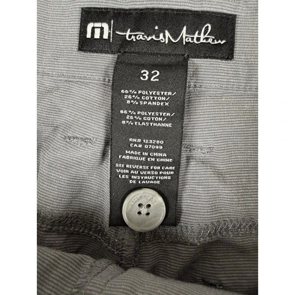 Travis Mathew Golf Pants Mens 32x32 Open To Close Chino Performance Heather Gray
